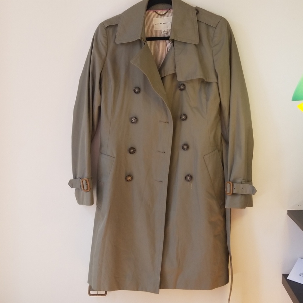 Banana Republic Olive green rain trench coat